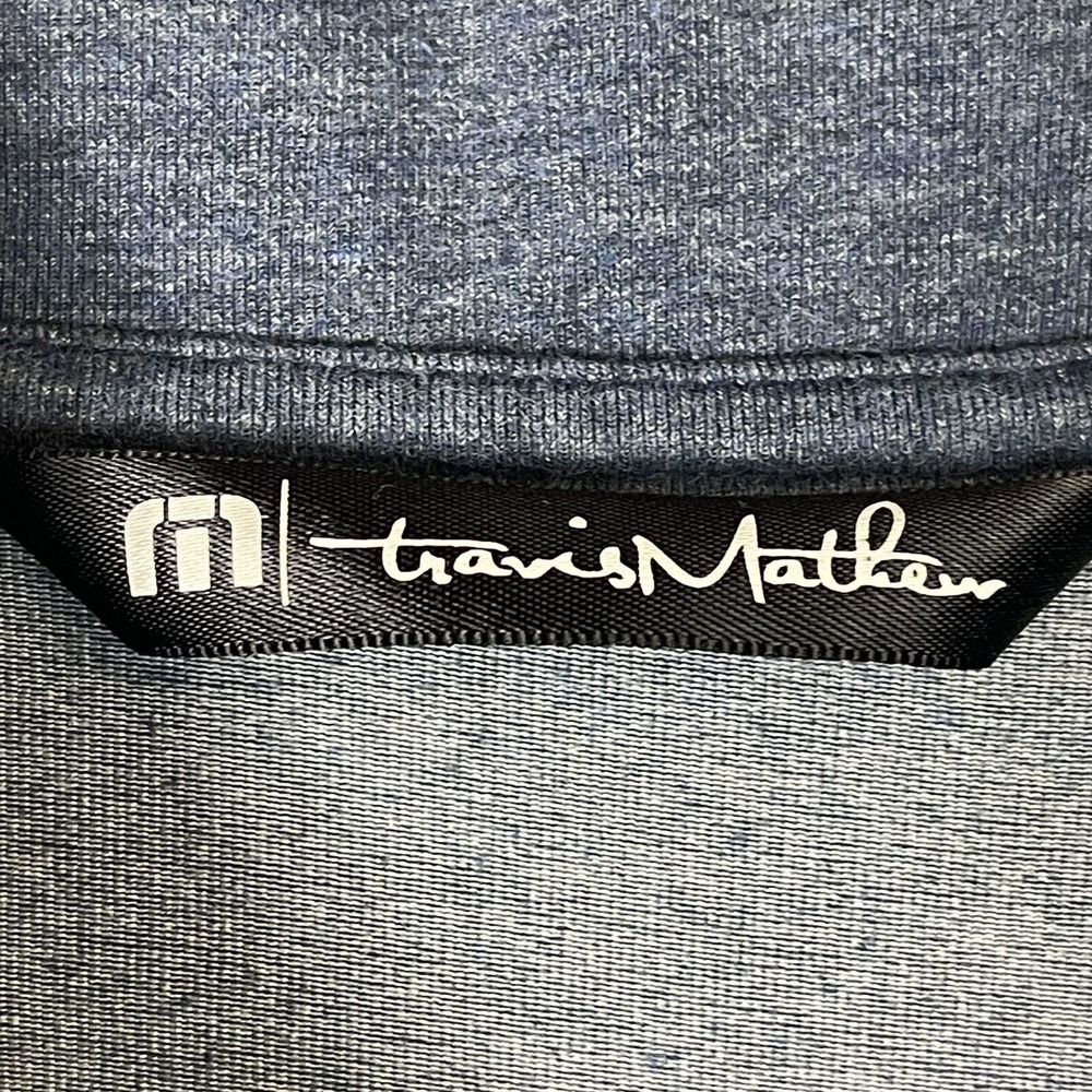 Travis Mathew Sweater Mens Extra Large Blue 1/4 Zip Pullover Sweatshirt Golfing - Picture 6 of 11